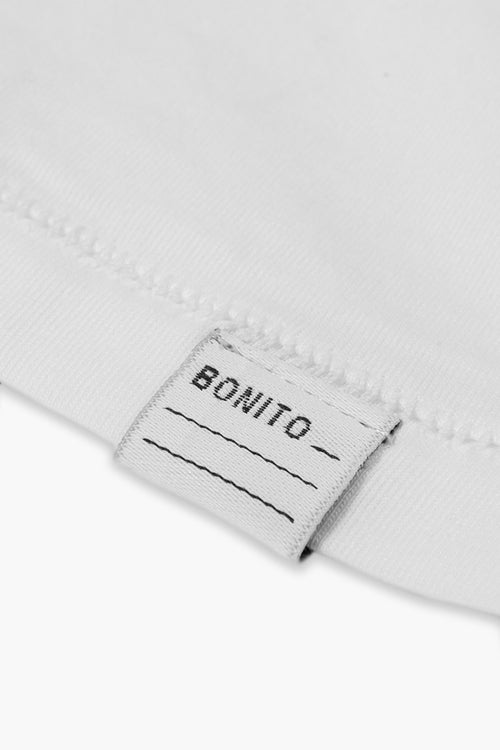 Camiseta Bonito blanca algodón orgánico Pima hombre mujer estampado frontal logo